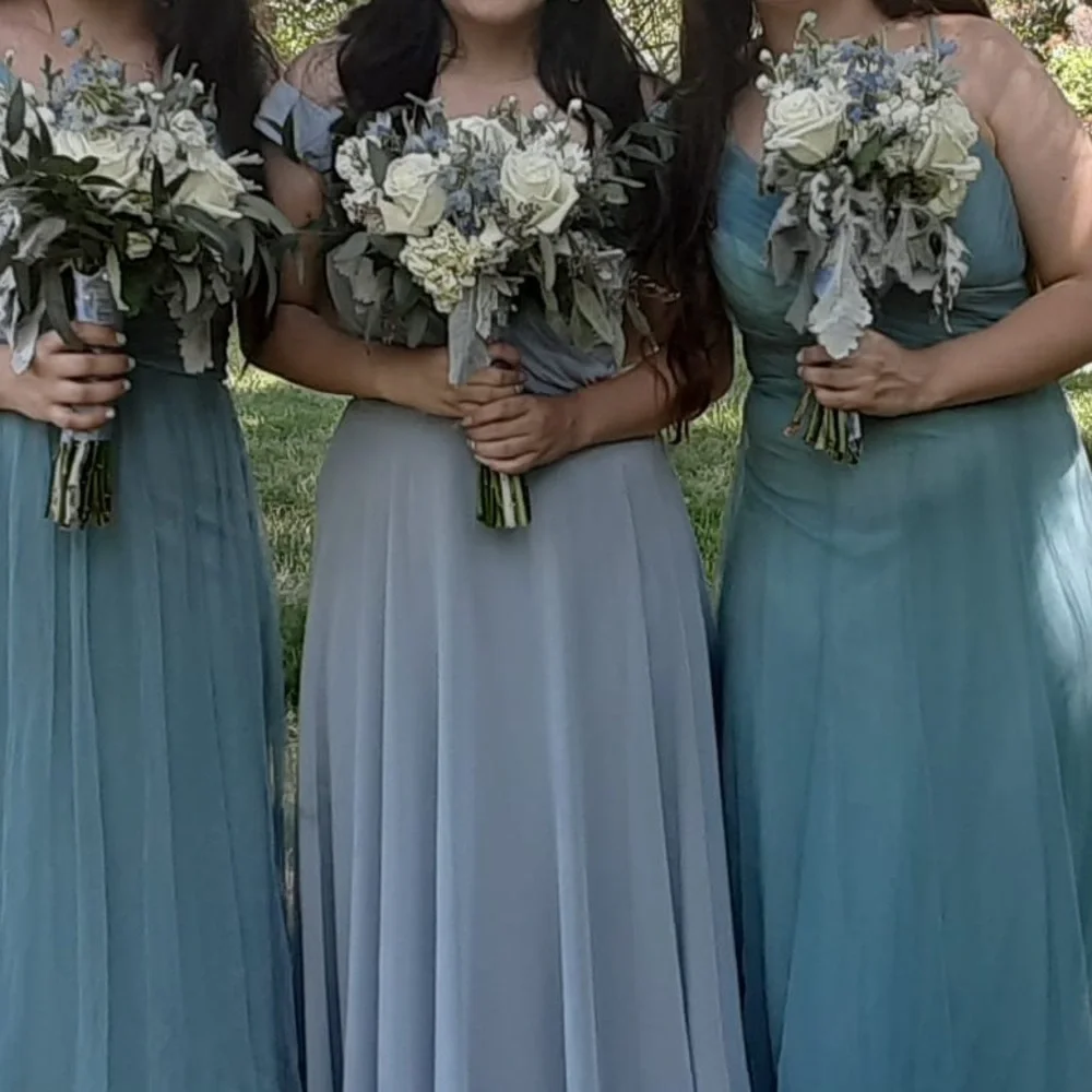 Dusty Blue Bridesmaid Maxi Dress - Picture 2 of 4